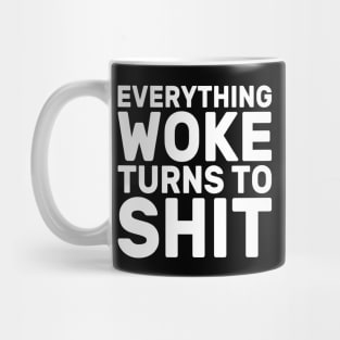 Funny Trump "Everything Woke Turns To Shit" Mug